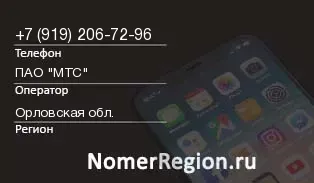 Кто звонил с 9192067296 - регион и оператор